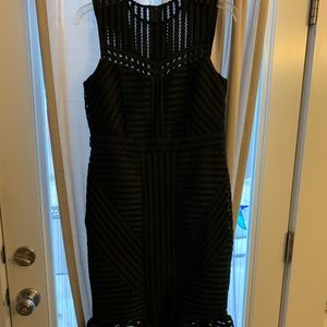Beautiful black Bardot dress with see through top